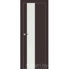 Дверное полотно ProfillDoors модель Е1 аляска/Е5 темно-коричневый стекло серебро лак 2000*800 кромка матовая