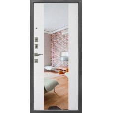 Металлическая дверь модель Сингапур с зеркалом 4-х уступчатая с умным замком No Key