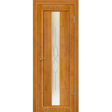 Дверь межкомнатная из массива ольхи Версаль, медовый орех, остекленная