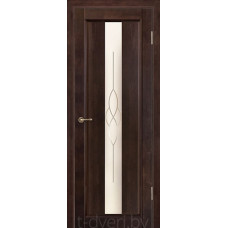 Дверь межкомнатная из массива ольхи Версаль, венге, остекленная